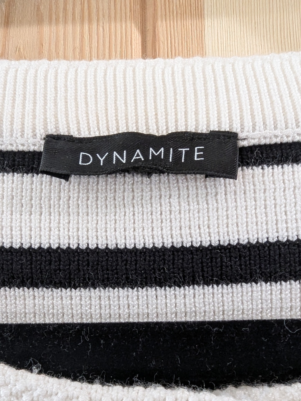 Dynamite Black White Striped Knit Cardigan Sweater - Picture 7 of 8